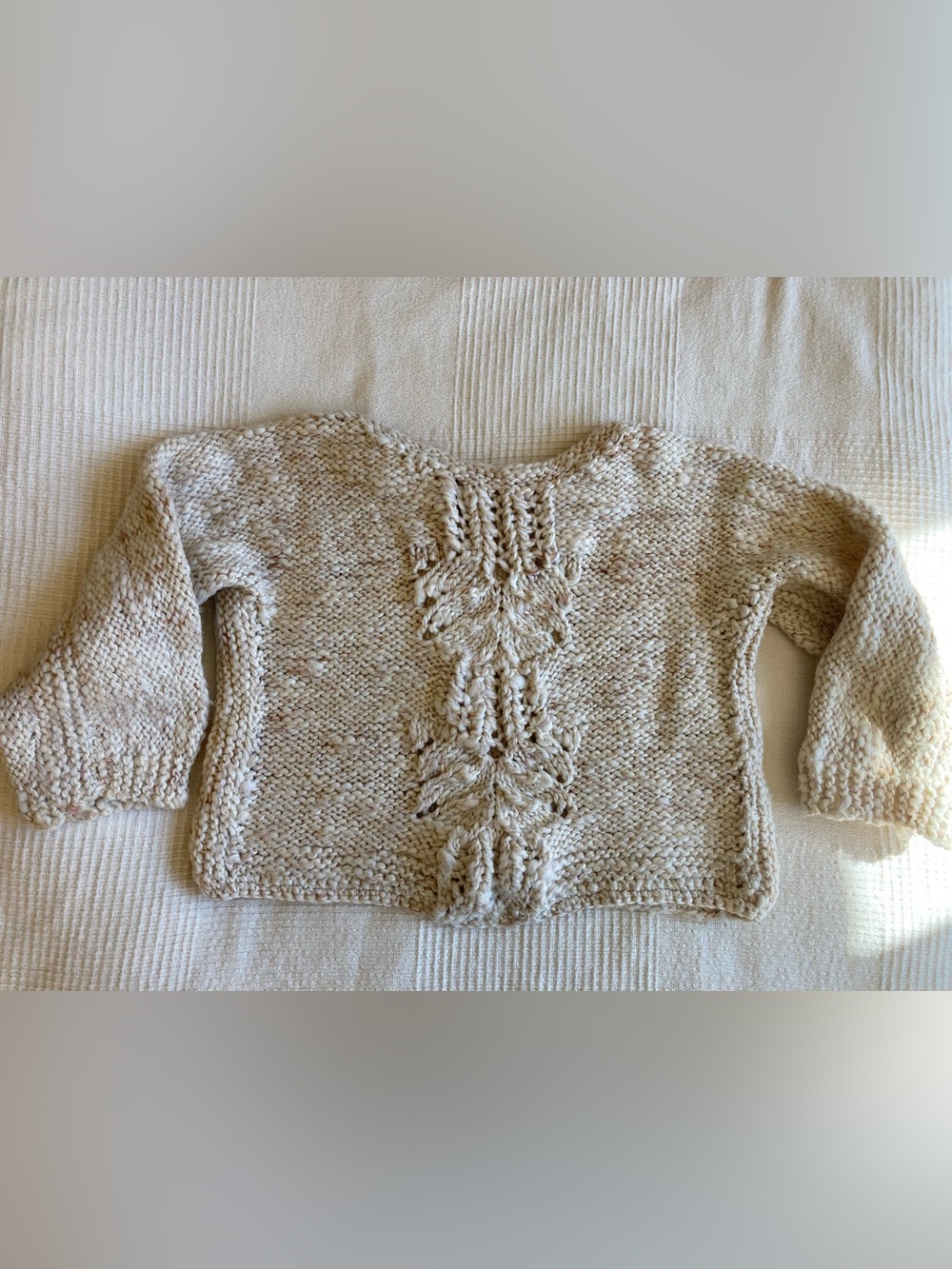 Hand knit wool cable knit chunky cropped sweater